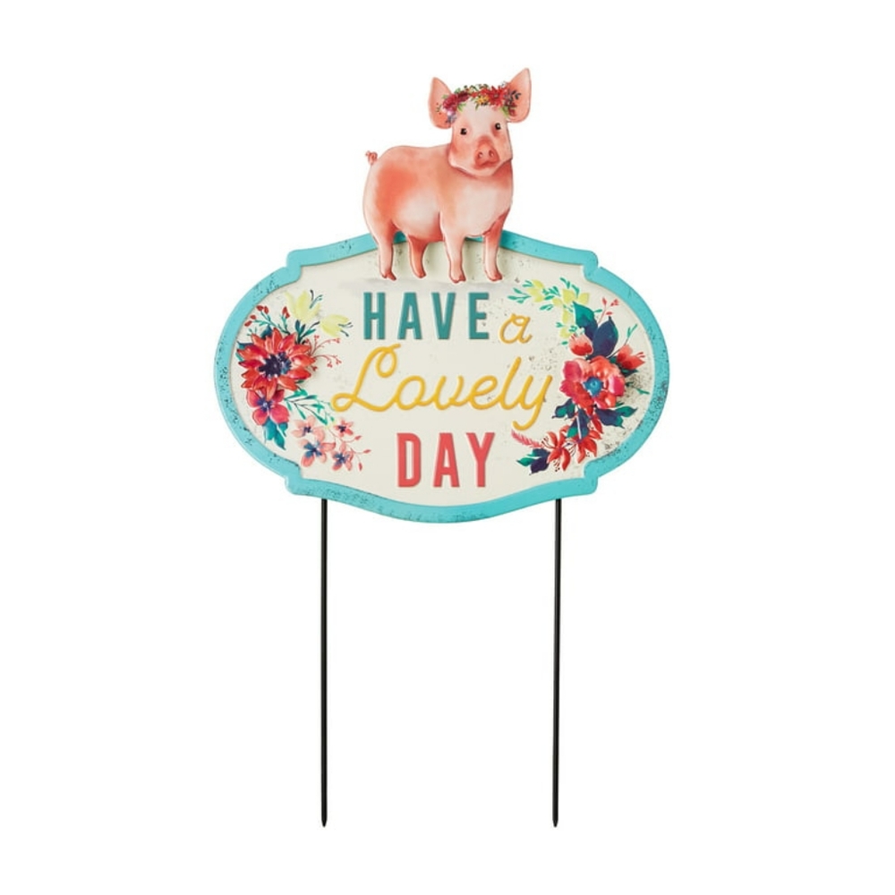 The Pioneer Woman "Have a lovely day" pig yard sign